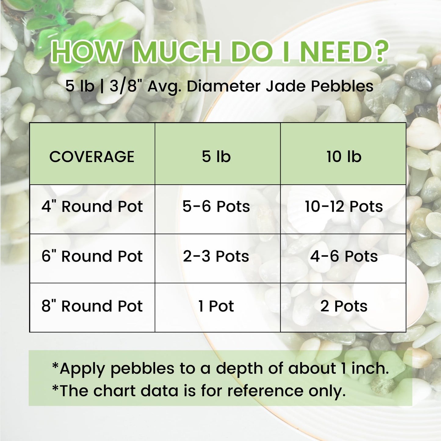 SIDONG 5 LB Jade Pebbles, 2/5 Inch Natural Decorative Polished Jade Stones, Jade River Rocks for Succulents, Cactus, Vases, Indoor Plants, Garden Landscaping, Bamboo
