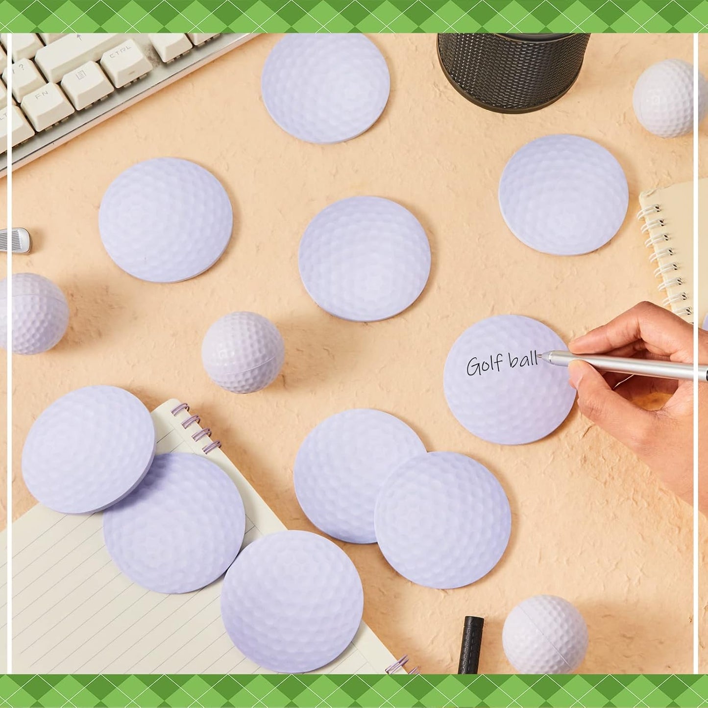 Chuangdi 24 Pcs Golf Sticky Notes Golf Ball Notepad Party Favors for School Office Coworkers Students Stationery Party Supply