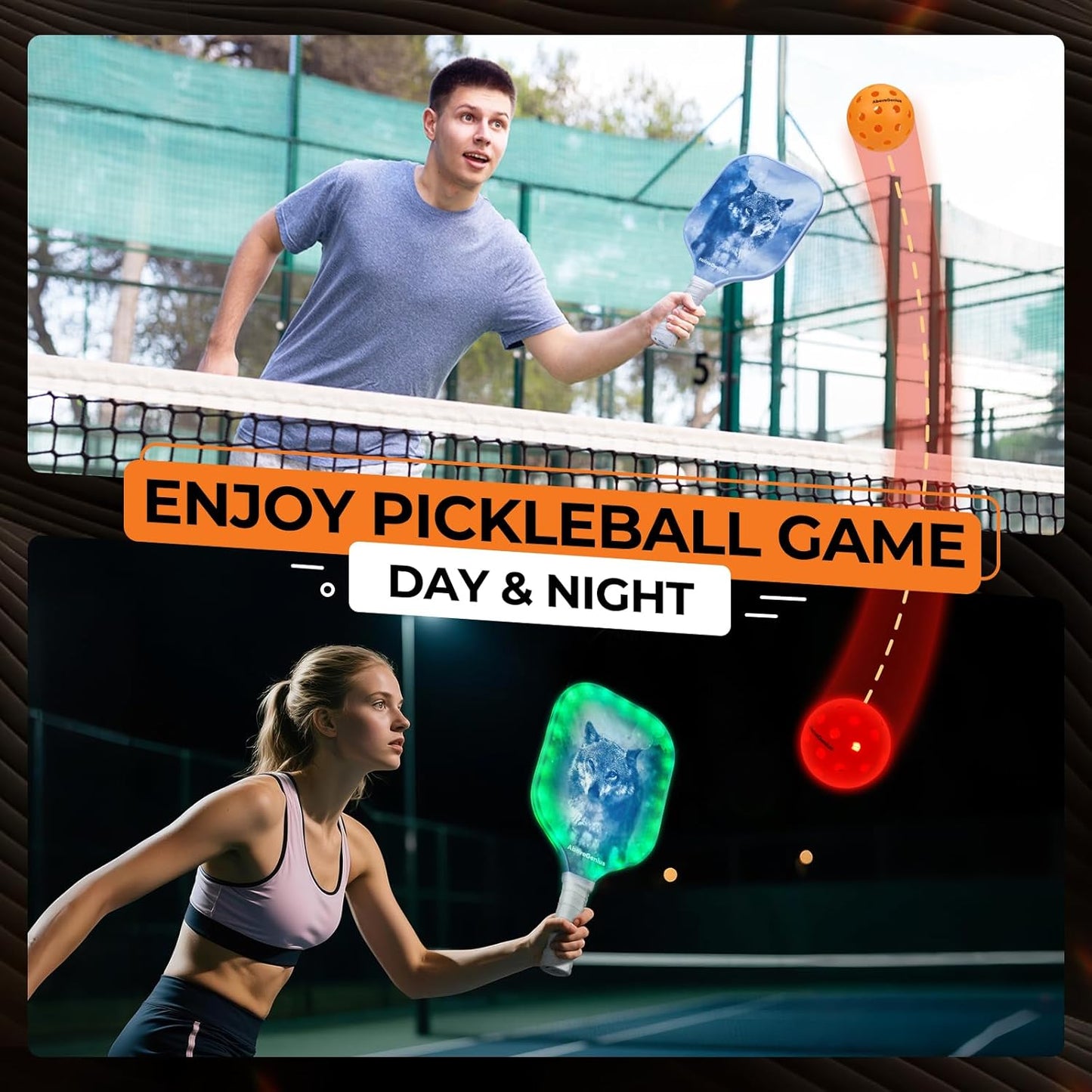 Glow in The Dark Pickleball,6 Pack Outdoor Pickleballs, LED Light Up High Visibility and Long-Lasting for Nighttime Play,Pickleball Gift