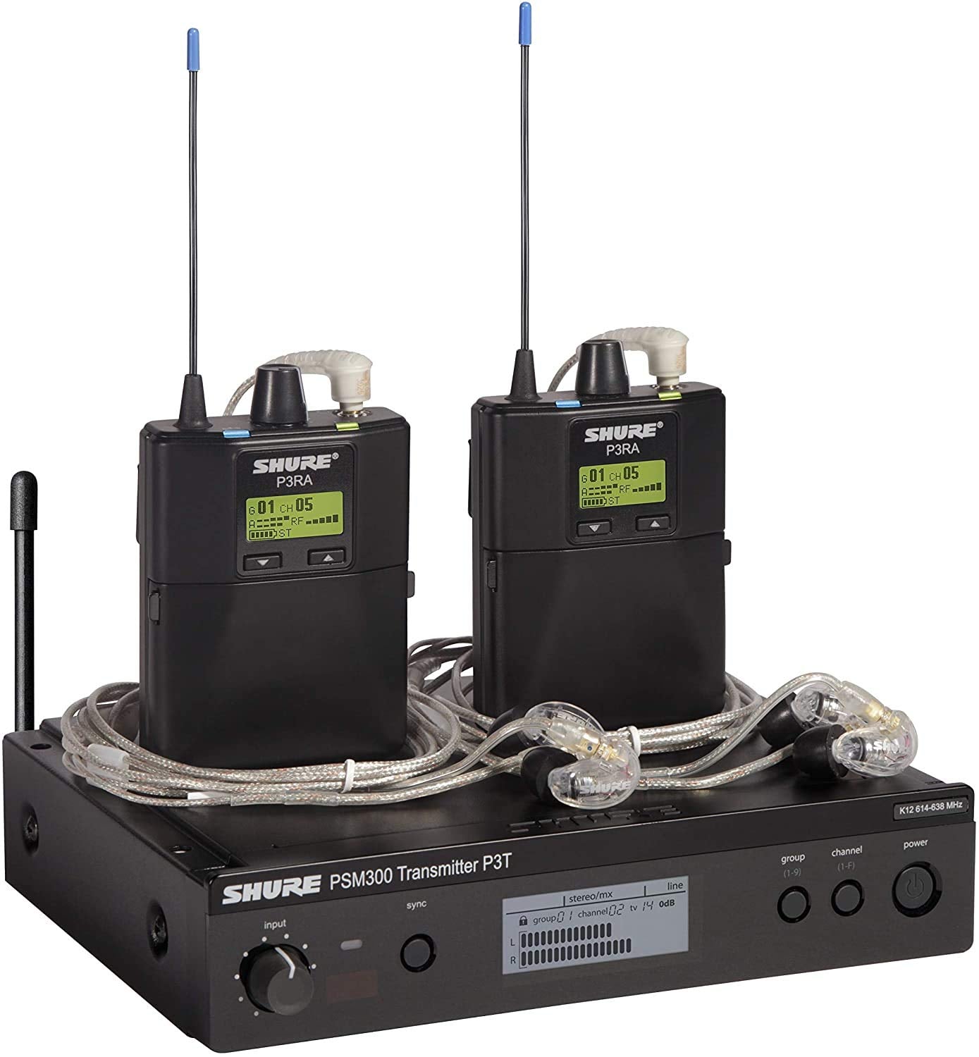 Shure Psm300 P3Tra215Twp Pro Wireless In-Ear Personal Monitor System With Se215-Cl Earphones, Twinpack - J13 Band