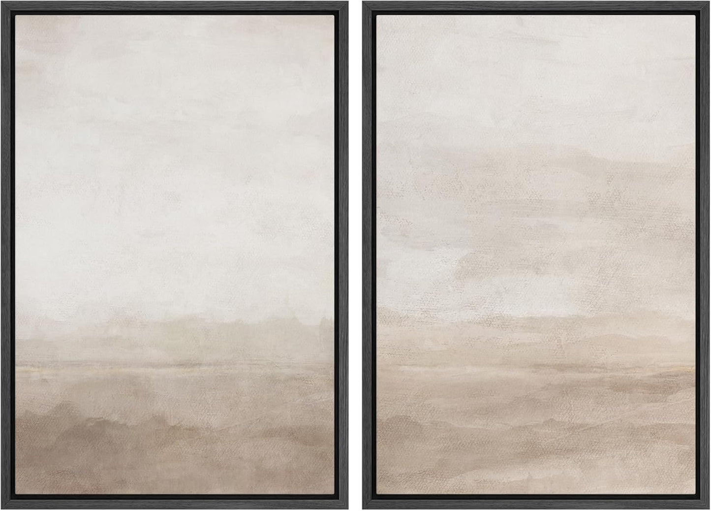 SIGNWIN Framed Canvas Print Wall Art Abstract Wave Pattern Modern Art Minimalist Neutral Decor for Living Room, Bedroom, Office - 16"x24"x2 Black