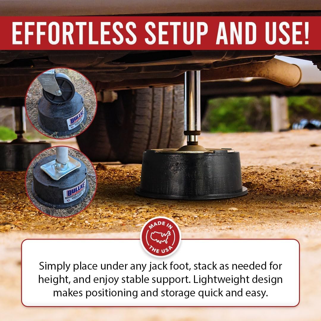 USA-Made Trailer Leveling Blocks - for RV and Camper,Heavy Duty Jack Pads, Stabilizing Blocks, UV Resistant Recycled Plastic Leveling Blocks for RVS (1)
