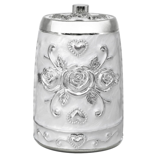 swsce Vintage Automatic Toothpick Holder Box,Hand Press Retractable Toothpick Dispenser Toothpicks Case Storage Organizer Container for Kitchen Home Restaurant Hotel (Silver Flower)