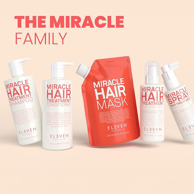 ELEVEN AUSTRALIA Miracle Hair Mask for Dry Damaged Hair - Deep Conditioning Treatment for Men & Women, Restores Moisture & Helps Damage, Hydrating & Moisturizing, Nourishing Formula - 6.8 fl oz