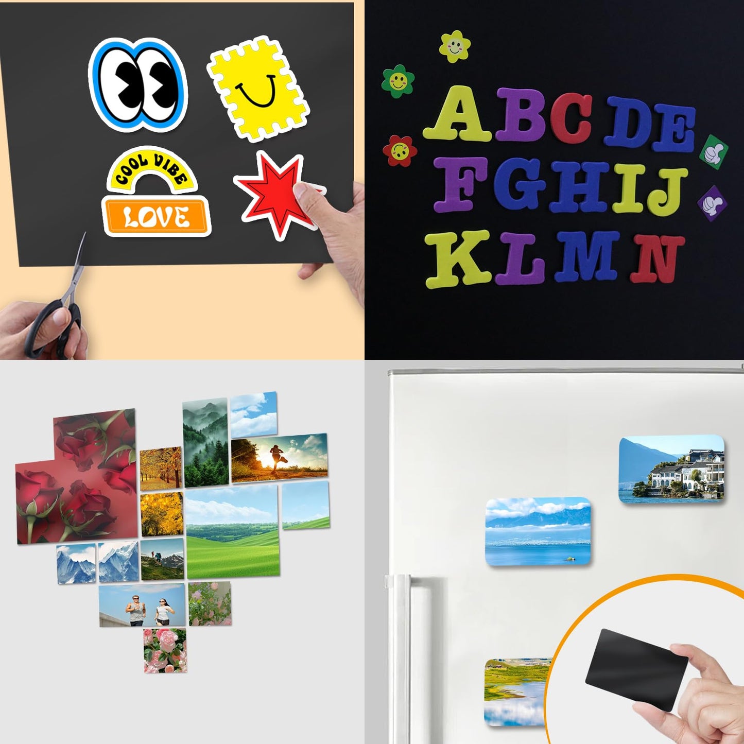UnicornMAG Magnetic Sheets 8.5" x 11" 10 Pack - Flexible Magnet Sheets with Adhesive Backing for DIY Crafts and Photo Magnets,Suitable for School Classroom Boards, Refrigerator and Shelf Labels
