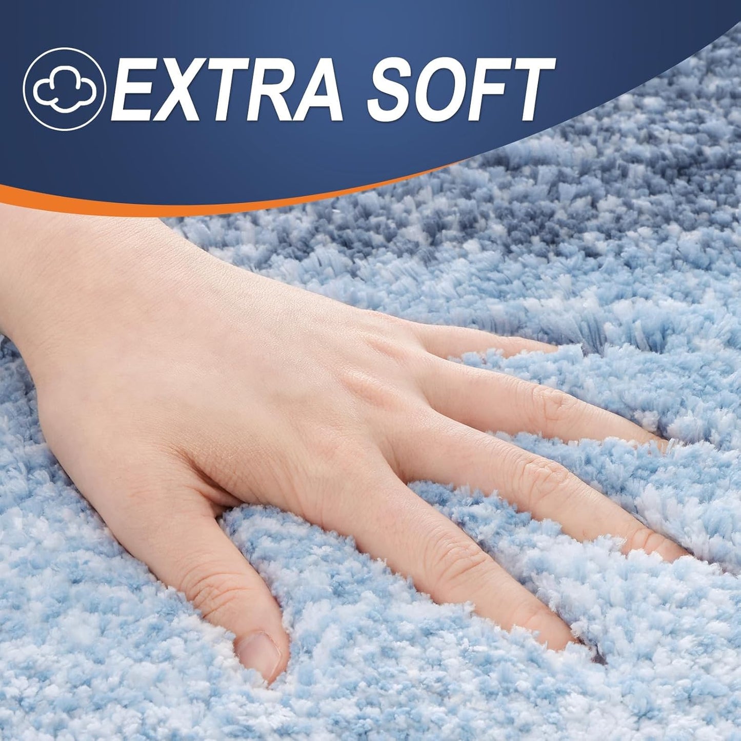 OLANLY Bathroom Runner Rugs 59x20, Extra Soft Absorbent Microfiber Bath Rugs, Rubber Backing, Quick Dry, Machine Washable Bath Mats for Bathroom Floor, Tub and Shower, Home Decor Accessories, Blue