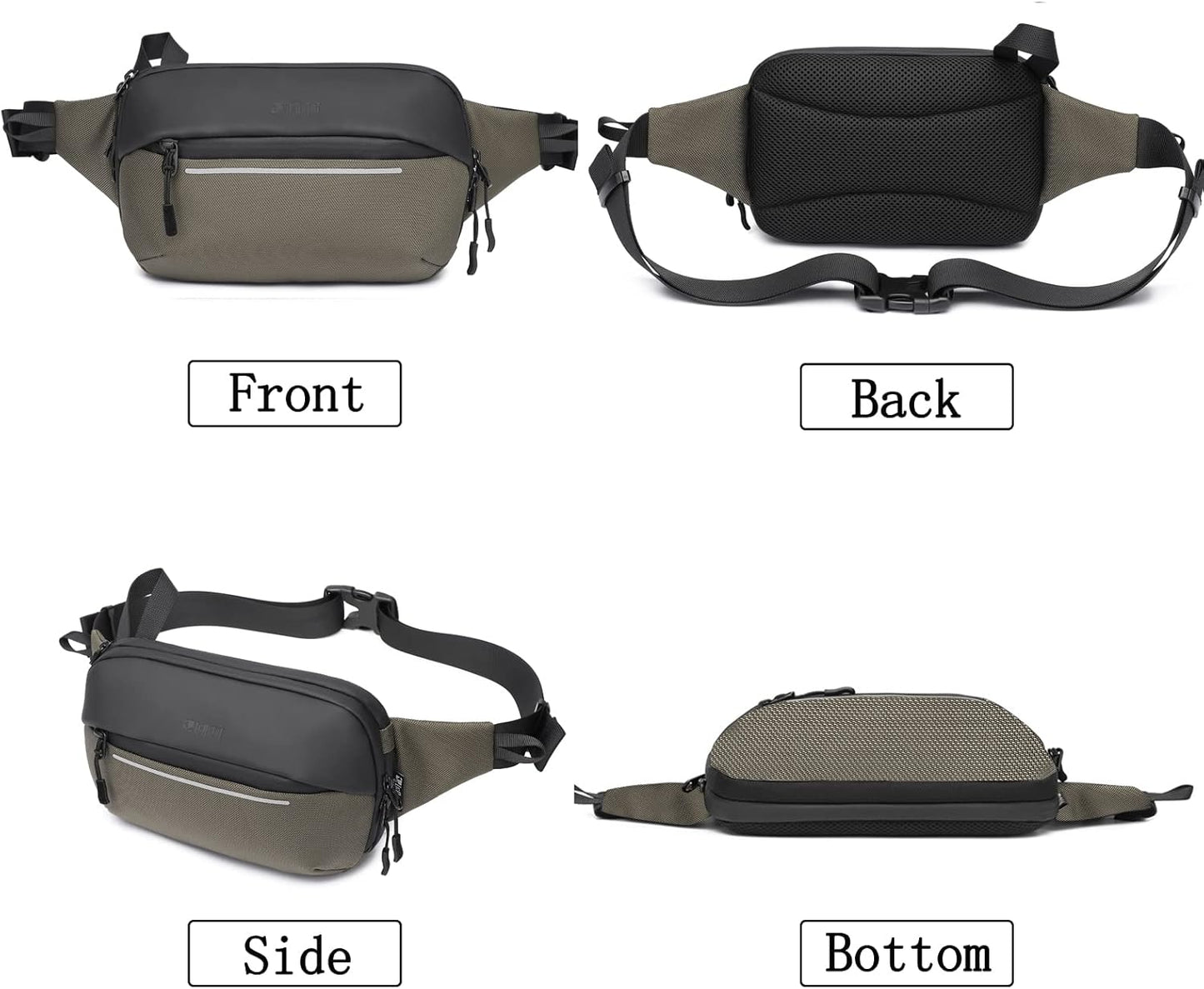 Crossbody Fanny Pack Belt Bag for Women & Men with Multi-Pockets, Waterproof Sling Bag for Travel, Running, Hiking, Cycling, Fashion Waist Bag Fits All Phones, Perfect Running Bag