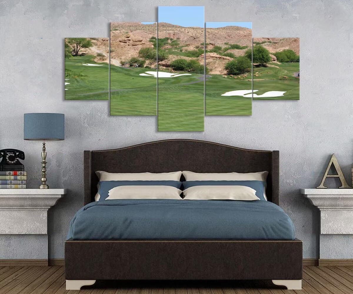 USA Canyons Golf Desert Wall Art for Office Living Room Bedroom Bathroom Wall Decorations Golf Pictures Posters Framed Artwork Canvas Prints Ready to Hang(60''W x 40''H)