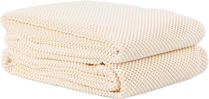 Superior Rio Reversible Rug Pad, Non-Slip, Non-Skid, Thick Mesh Design, Floor Protector, Padding, Furniture Gripper Mat, Slide Stopper, Foam Grip, Polymer Coated Polyester, 10' x 14', Cream