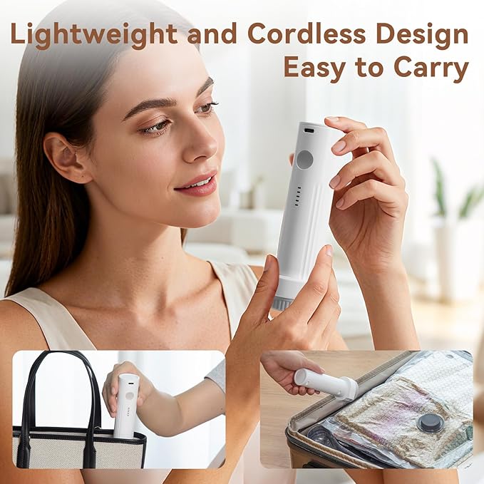 Vacuum Seal Bags for Clothing Travel,9 Pack Vacuum Bags with Cordless Electric Pump，Space saving vacuum bags for travel and clothing storage