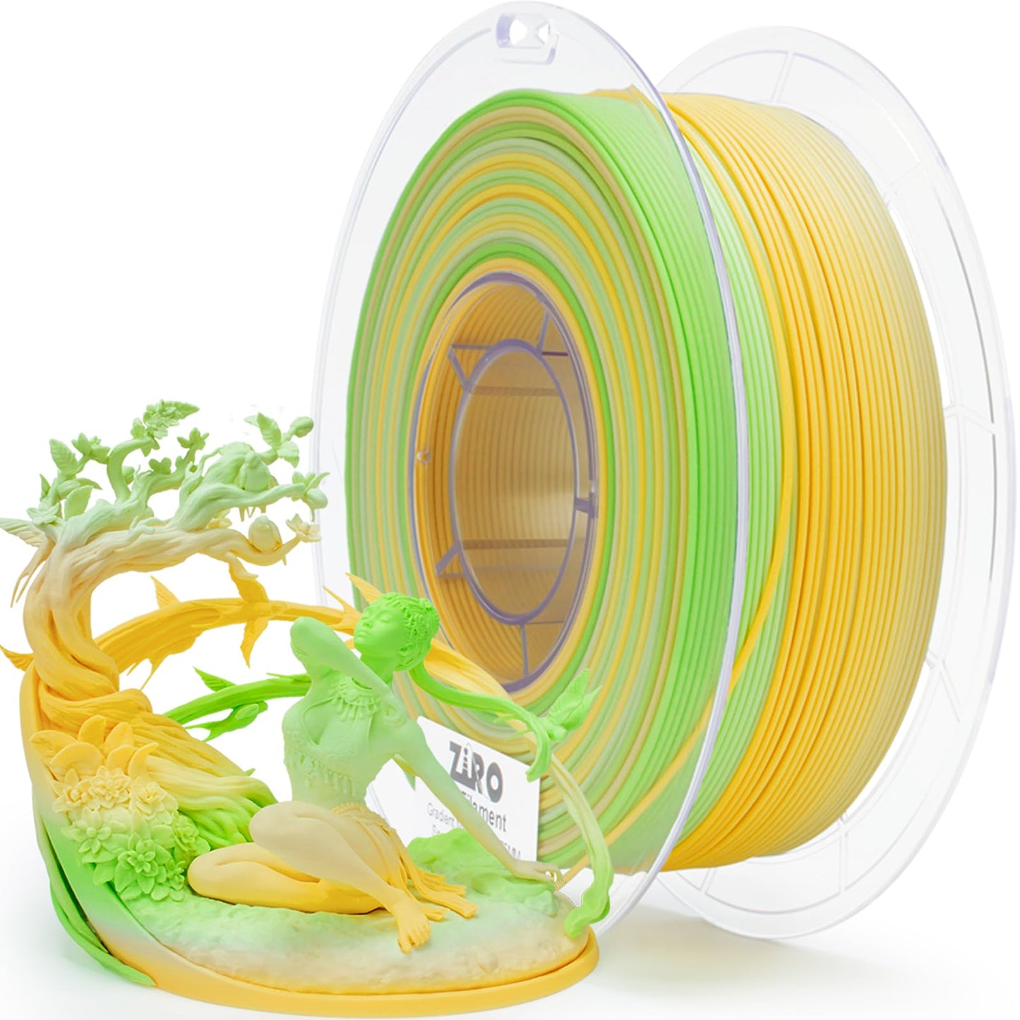 ZIRO Fast Color Changing Filament, Matte Multi Colors 3D Printer Filament, Rainbow PLA Materia, Dimensional Accuracy +/-0.03mm,