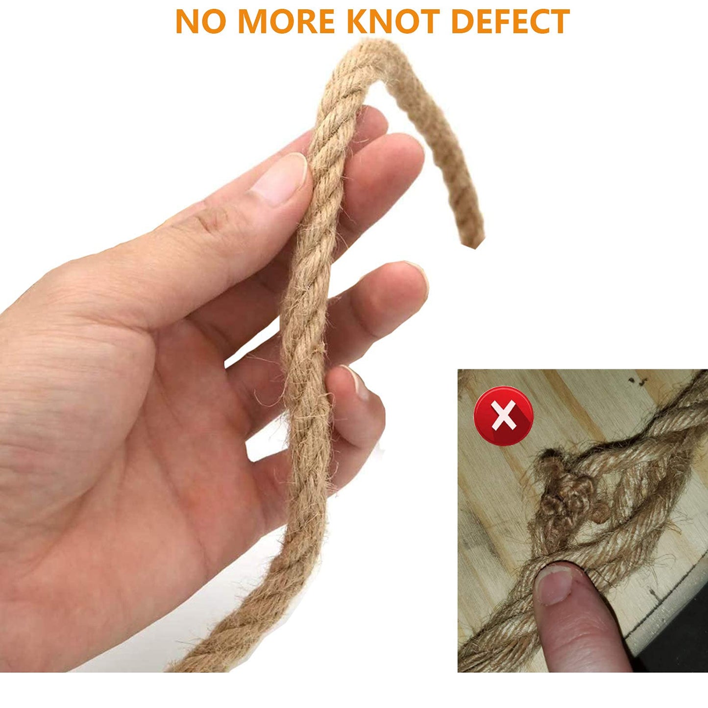 100 Feet 8mm Jute Twine, Heavy Duty Jute Rope, Natural Hemp Rope for DIY Arts Crafts, Gardening, Bundling，Home Decorating, Cat Scratching Post