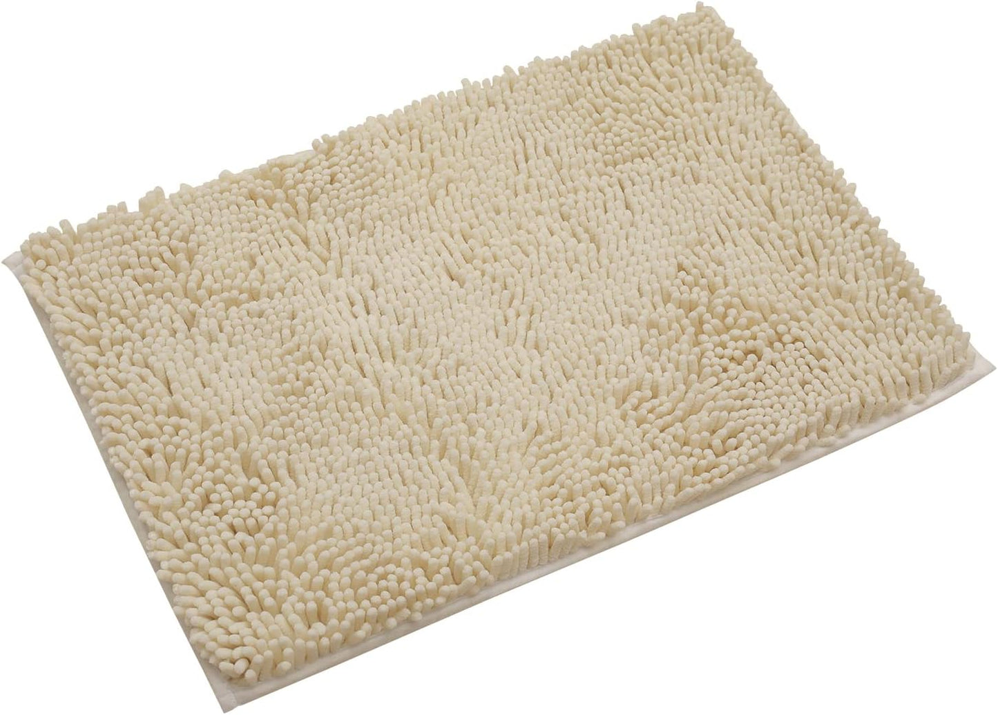 Non-Slip Bath Rug,Extra Soft Microfiber Bedroom Shag Carpet with Anti-Slip Backing,Water/Dust Absorbent Fast Dry Shower Mat,Sound Insulated Stairs Pad,Machine Washable (Beige,15 x 23 Inches)