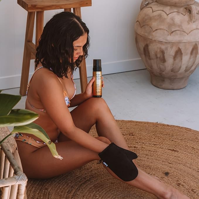 b.tan Ultra Long Lasting Self Tanner Kit | Forever Bundle - Best Dark Sunless Tan Mousse, Lasts Up to 11 Days, Tanning Mitt Applicator, 1 Hour Express Foam, Fast, No Fake Tan Smell, 6.7 Fl Oz