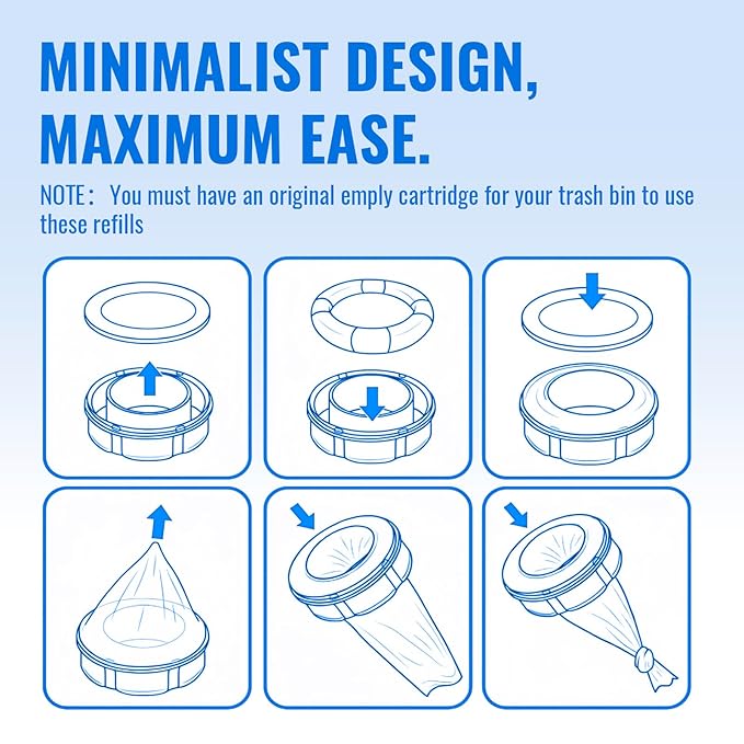 Compatible with Diaper Genie Pails Diaper Pail Refills | 4 Pack Lemon-Scented Odor-Blocking Continuous Liner Refills | Durable Leak-Resistant Rolls for Baby Diaper Pails