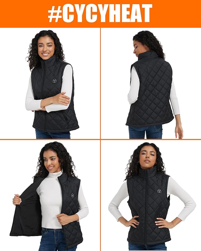 Heated Vest for Women and Men - Quilted Lightweight Heating Jacket Coat, Upgraded 7.4V 10000 mAh Battery Pack