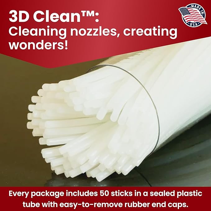 3D Fuel 3D Clean Printer Nozzle Cleaning Filament, Made in USA | 50 Sticks 1.75mm +/- 0.03mm