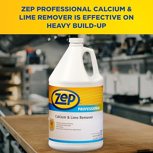 Zep Industrial Calcium and Lime Remover - 128 oz (Case of 4) 1041491 - Pro Grade Formula Safe on Stainless Steel, Aluminum, Glass, Plastic and Ceramic Surfaces