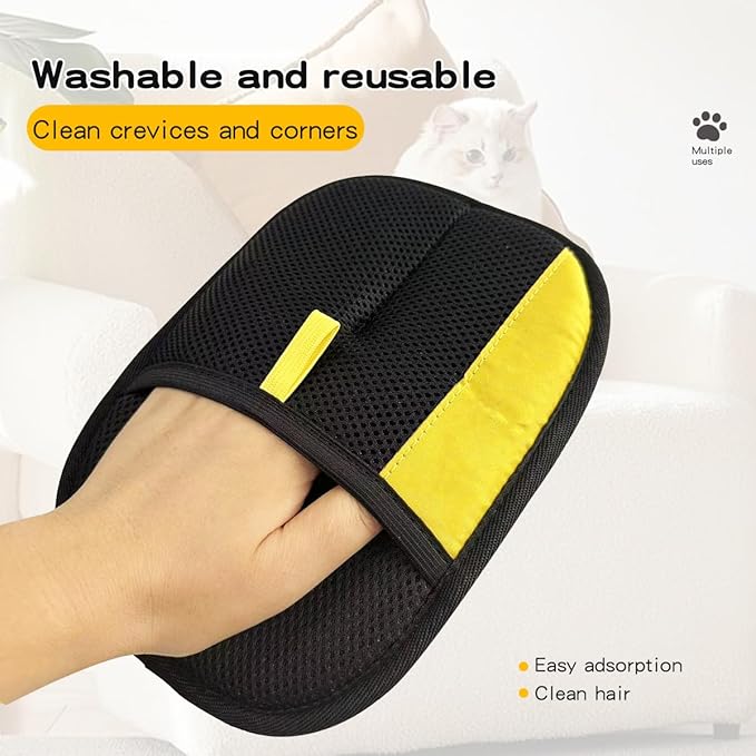 Pet Hair Remover Gloves for Cats & Dogs: 2025 New Upgrade Electrostatic Grooming Washable Reusable Cats & Dogs Hair Removal Gloves for Clean Couch Carpet Furniture Clothes Car Seat