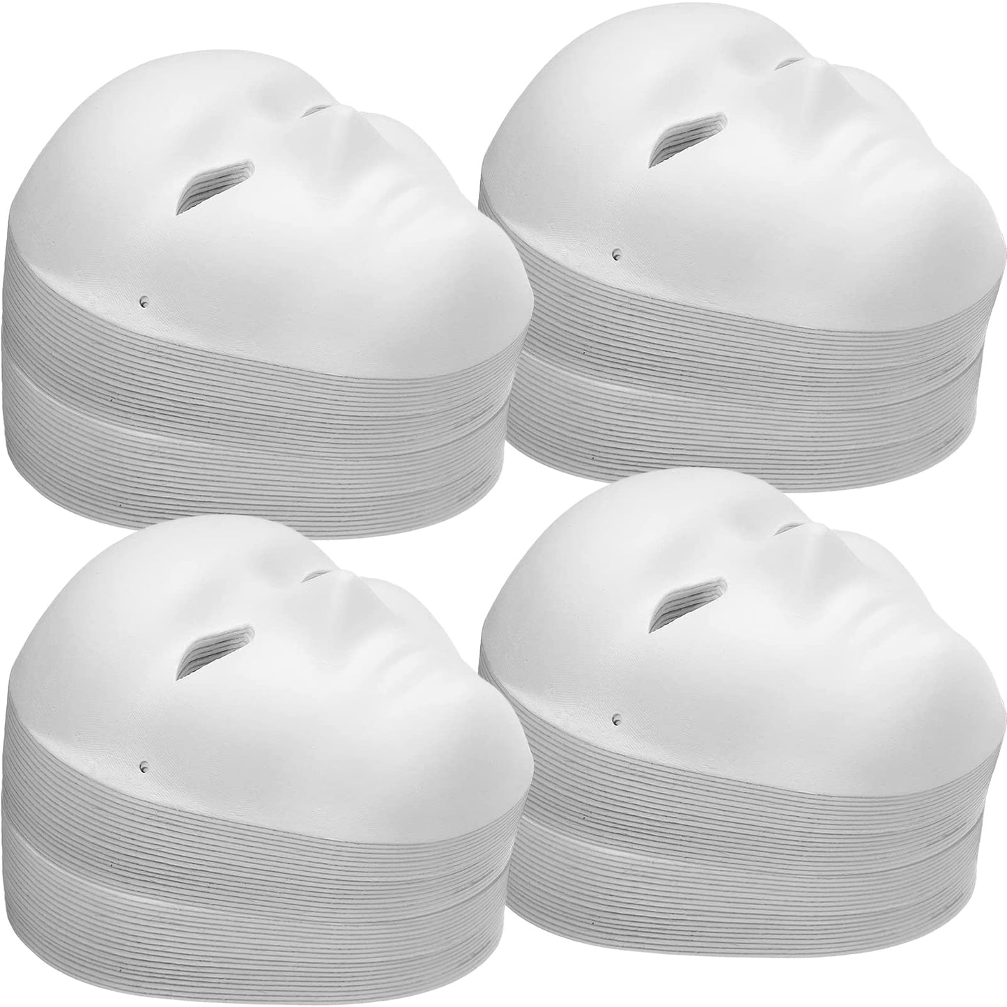 Yilloog 72 Pcs Paintable Paper Mask Blank Paper Mask Mache Full Face Masquerade White DIY for Crafts Women Men Adults Holiday Art Crafts Party Favors, 6.8 x 8 Inches, 7.5 x 9.5 Inches