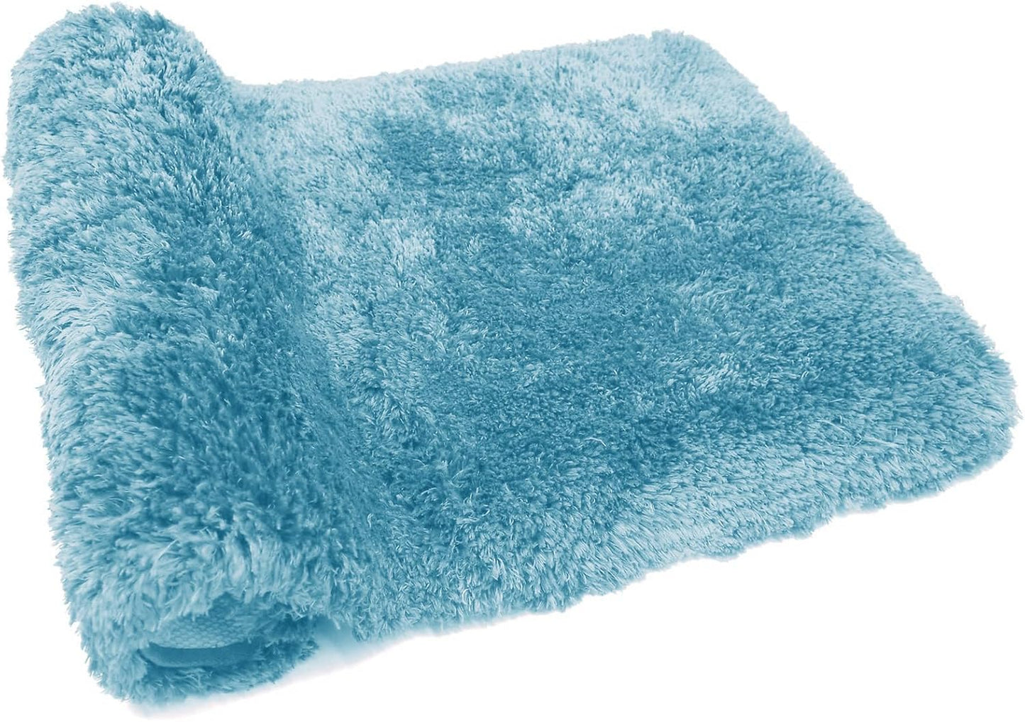 FIFU Bathroom Rugs 17" W x 24" L, Bath Mat for Bathroom, Bedroom, Laundry Room & Kitchen, Non-Slip Rubber Latex Backing, Extra Soft and Absorbent Microfiber Carpet, Machine Washable Rug, Sky Blue