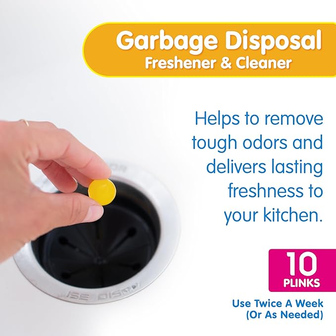 Plink 90 Garbage Disposer Cleaner and Deodorizer, Lemon, 20 Count
