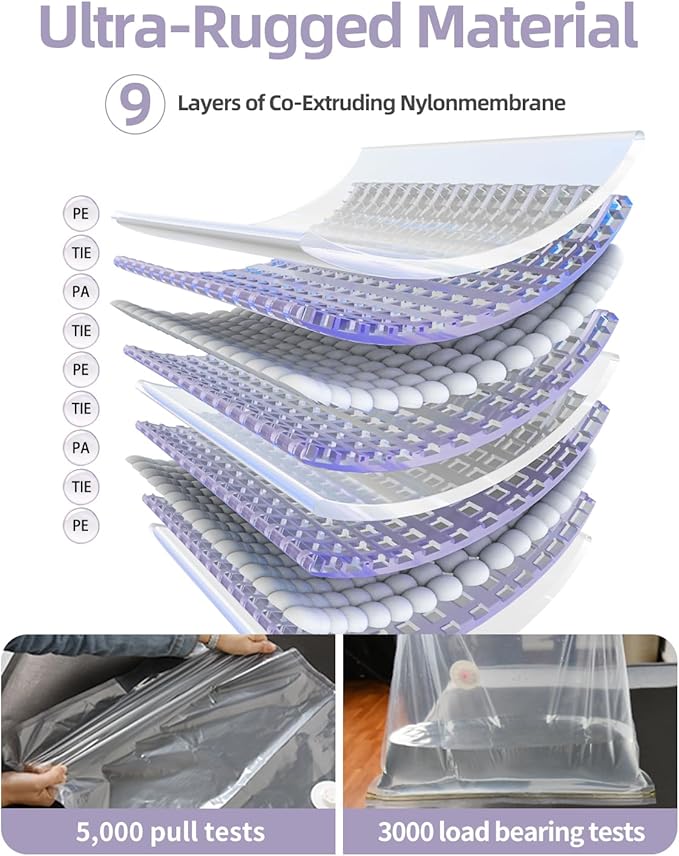 Vacuum Storage Bags, Vacuum Seal Bags for Foam Mattress,Clothing & Bedding, Space Saver Bags for Organization and Storage(10Jumbo)