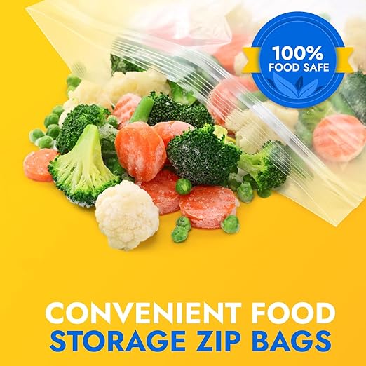 10" x 10" Medium Zip Seal Lock Bags, 6 Mil (Pack of 5) – Heavy-Duty Reclosable Plastic Bags – Clear, Resealable, Waterproof – For Storing and Organizing Clothes, Jewelry, and Travel Items