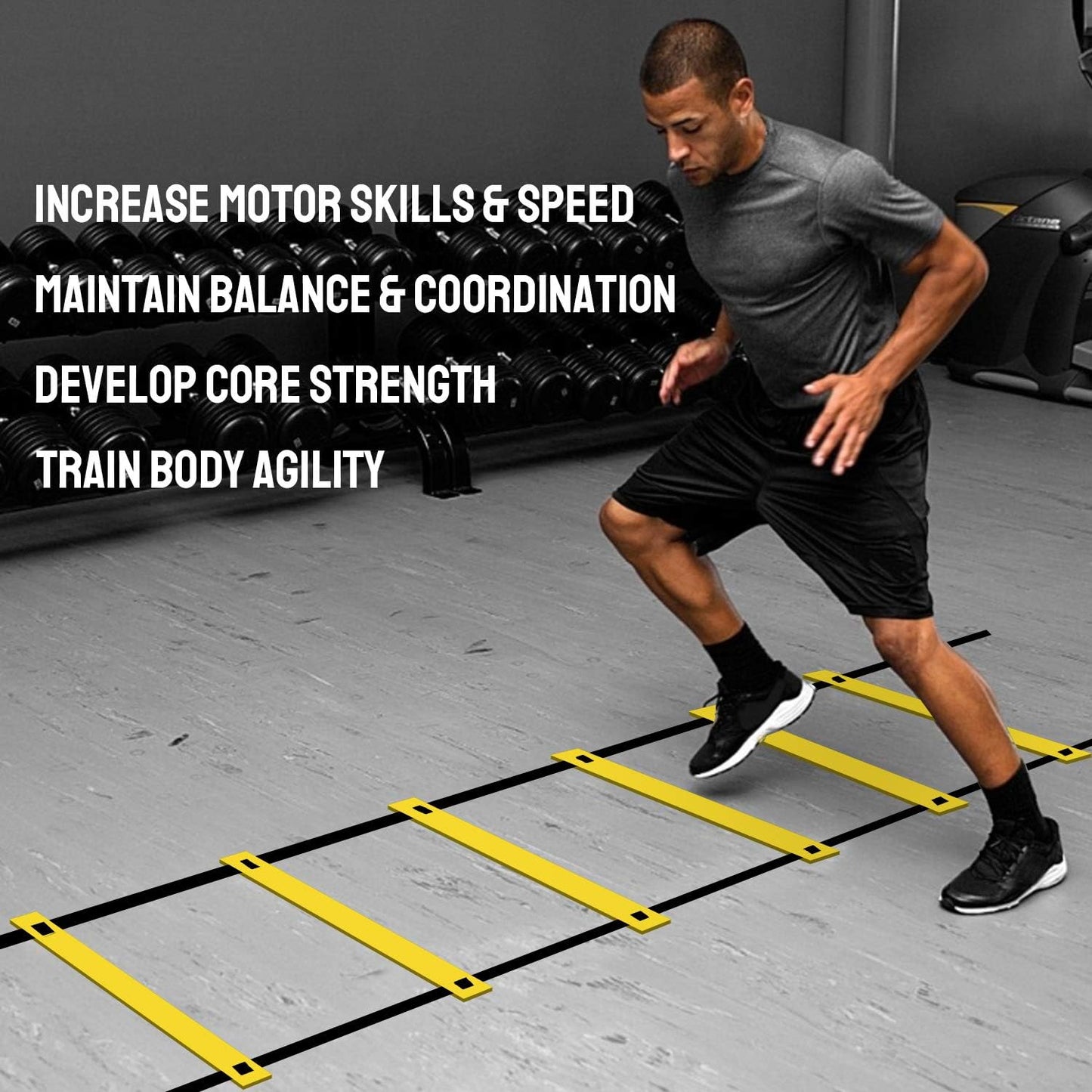 TNZMART Agility Ladder Speed Ladder 10FT 20FT Training Equipment for Football Soccer Basketball with Carrying Bag