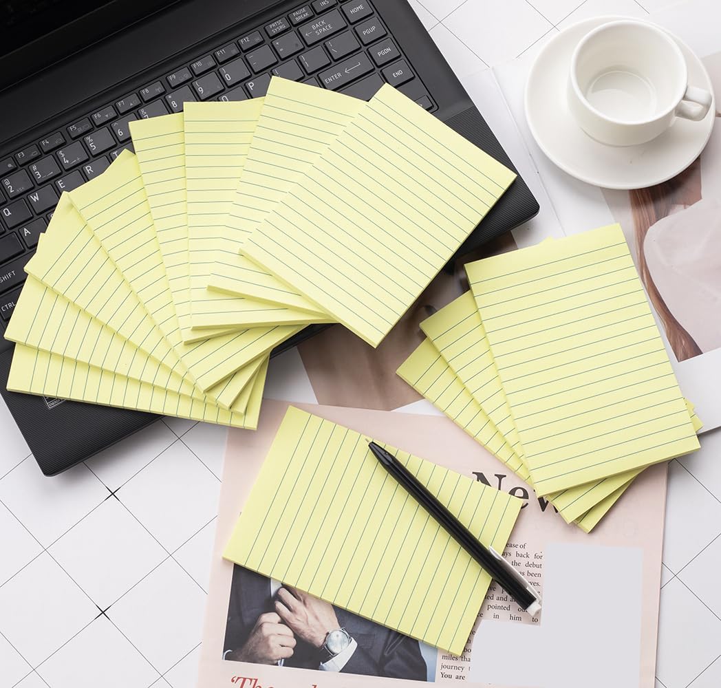 (36 Pads) Sticky Notes 4X6 in Yellow Stickies Super Sticking Power Memo Pads Strong Adhesive