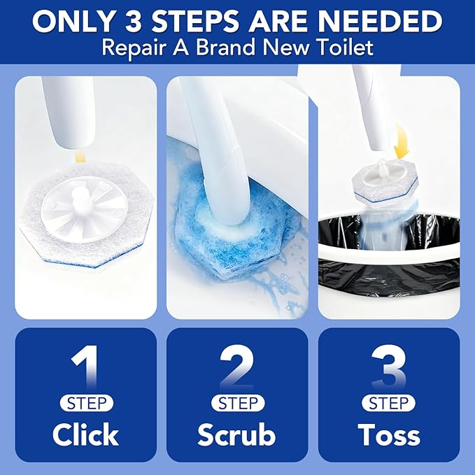55 Count Toilet Bowl Wand Refills For Clorox, Upgrade Disposable Replacement Heads, Compatible with Clorox Toilet Wand Refills for Bathroom Cleaning