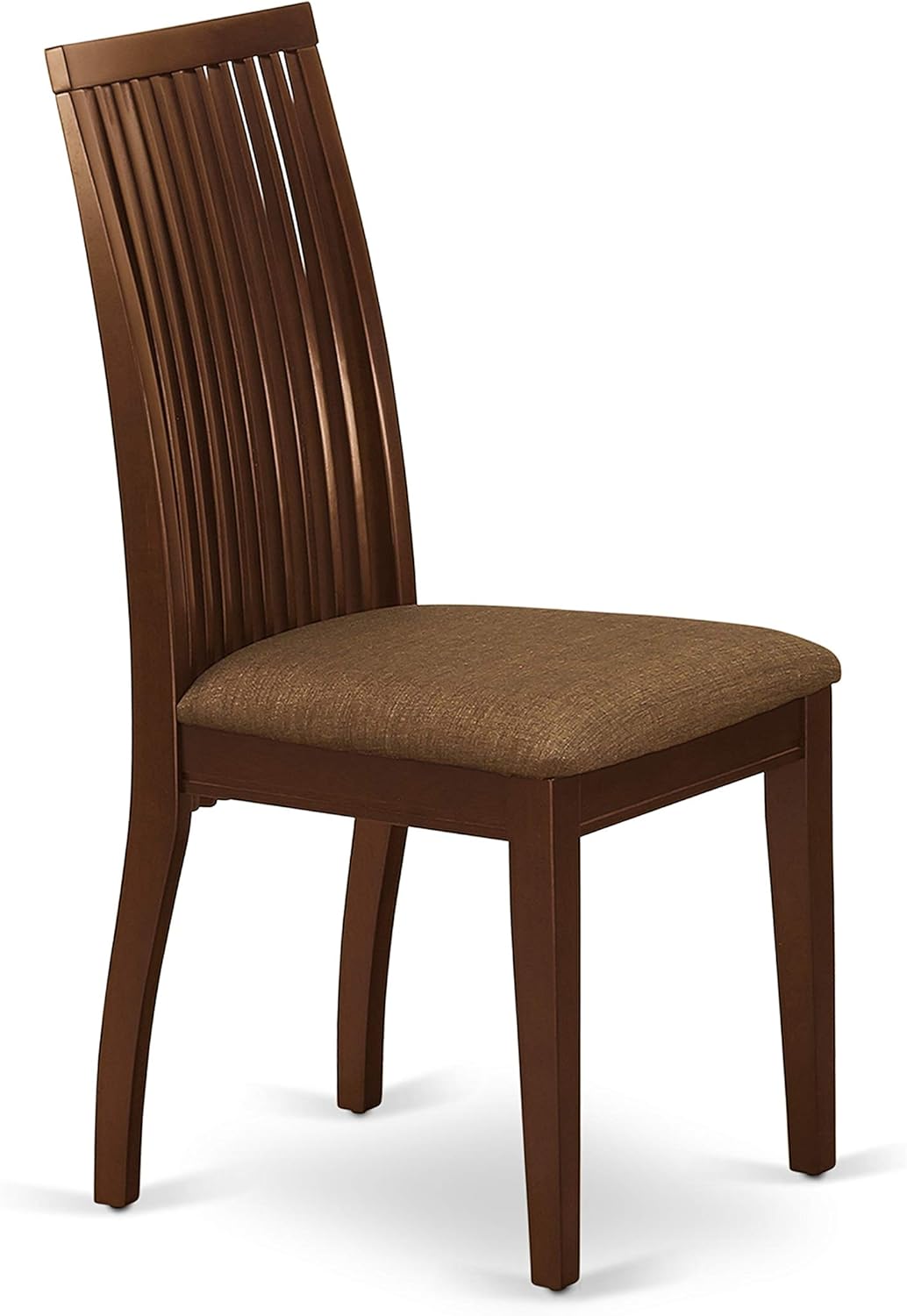 East West Furniture HLIP3-MAH-C 3 Piece Dining Room Furniture Set Contains a Round Dining Table with Pedestal and 2 Linen Fabric Upholstered Chairs, 42x42 Inch, Mahogany