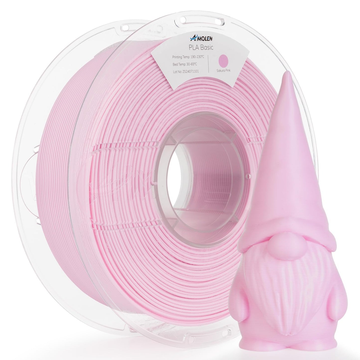 AMOLEN 3D Printer Filament PLA, True High Speed 600mm/s 1.75mm PLA Filament Sakura Pink PLA, 1KG/2.2lb, Dimensional Accuracy +/-
