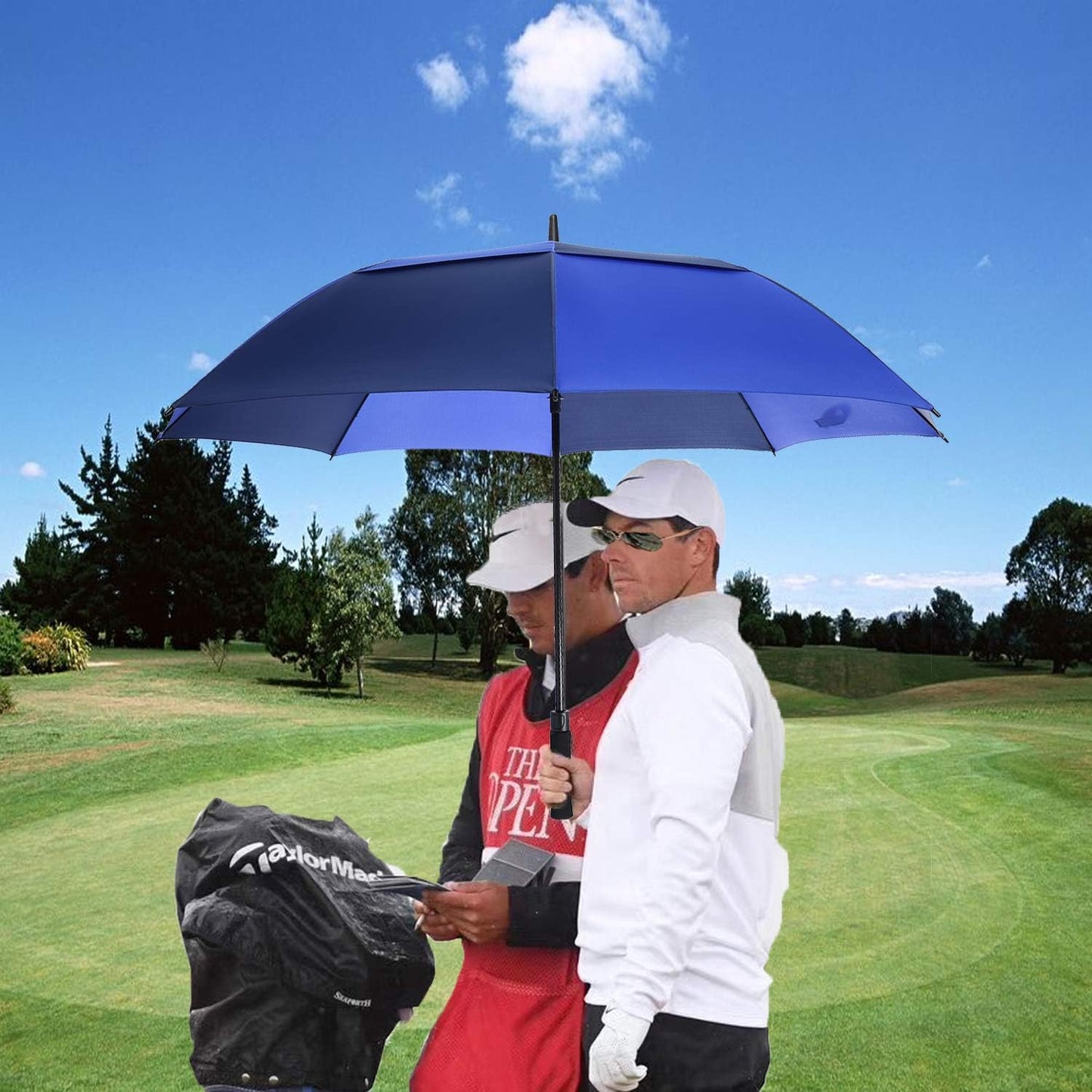 MRTLLOA Extra Large Golf Umbrella, 54/62/68/72 Inch Automatic Open, Oversize Double Canopy Vented Windproof Waterproof Sports Umbrellas for Rain