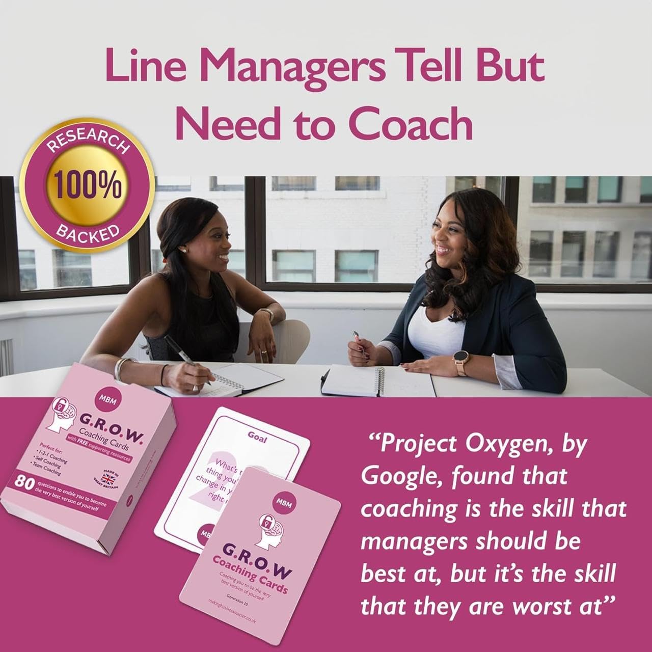 MBM 80 Grow Coaching Cards – Leadership Development Training Tools & Conversation Starters for HR & Executive Development Programs | Emotional Intelligence & Goal-Setting Flash Cards