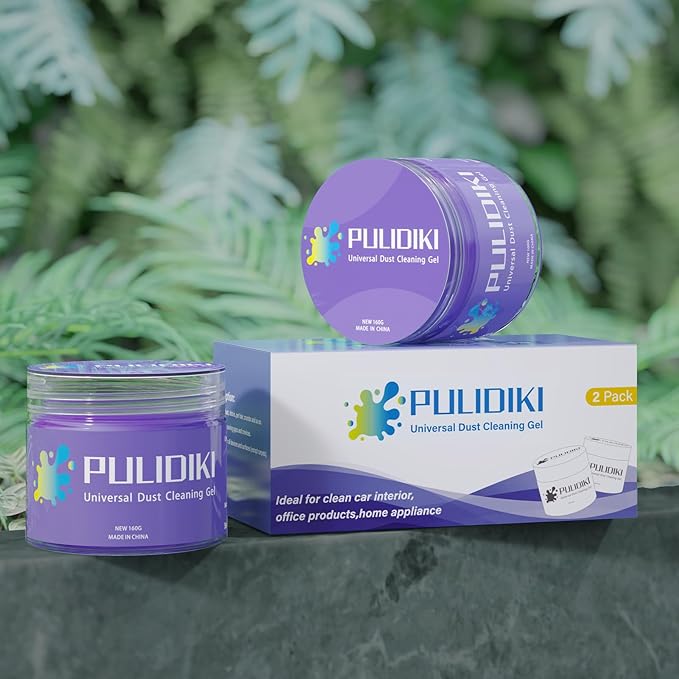 PULIDIKI Car Cleaning Gel Putty Auto Detailing Tools Interior Slime Cleaner Dust Car Accessories Stocking Stuffers Gifts for Men Women Teens White Elephant Gifts for Adults Mom Dad Purple (2Pack)