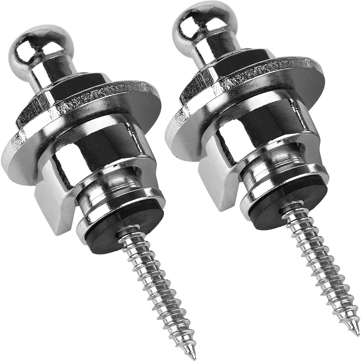 Eison Guitar Strap Locks and Buttons Security Quick Release Straplocks Strap Retainer System Nickel (2 Pieces Pack)