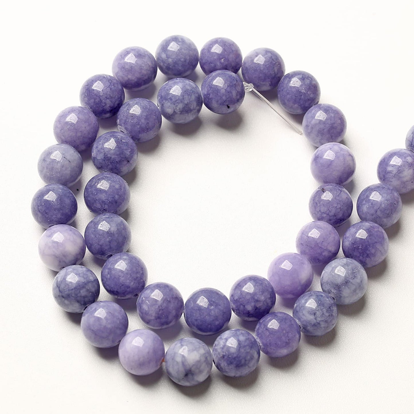 6MM 60PCS Lavender Purple Chalcedony Stone Loose Beads for Jewelry Making DIY Bracelet Necklace