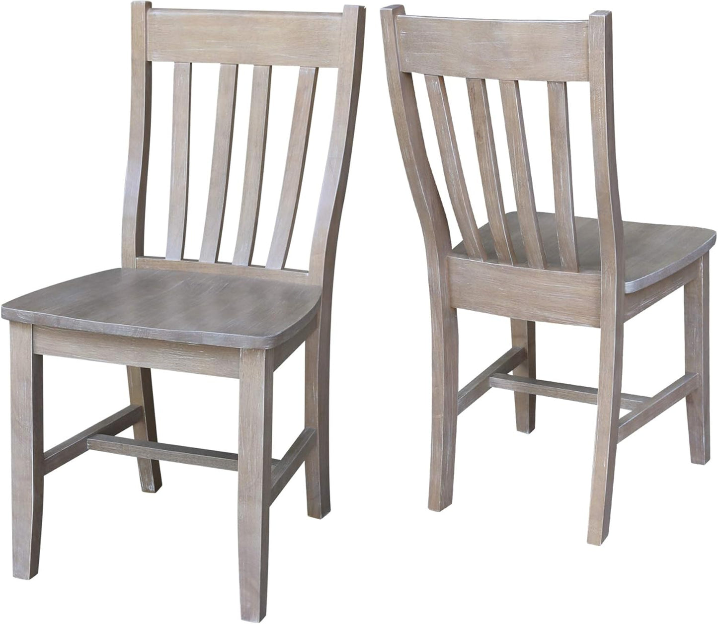 International Concepts Set of Two Cafe Dining Chairs, Washed Gray Taupe