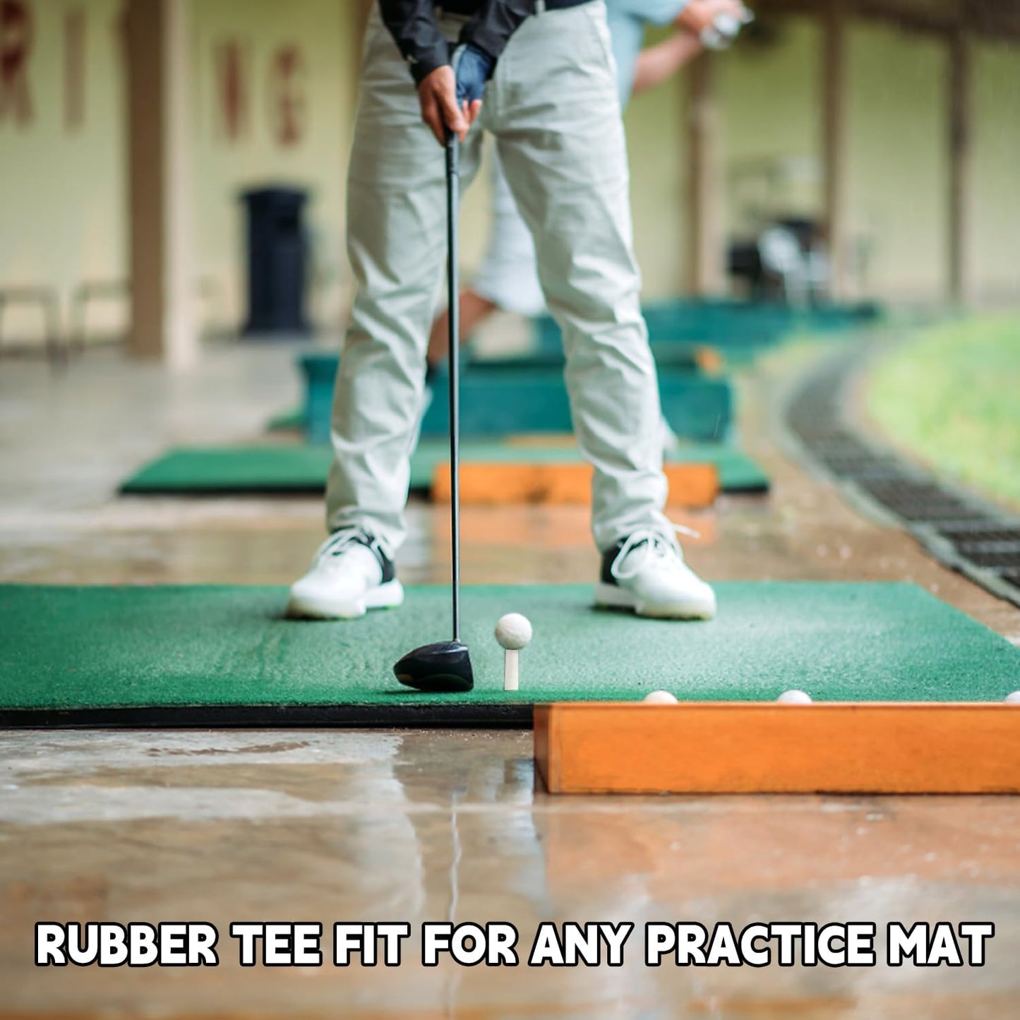 Rubber Driving Range Golf Tees - 7 Pack Premium Rubber Tees for Indoor Outdoor Practice Mat