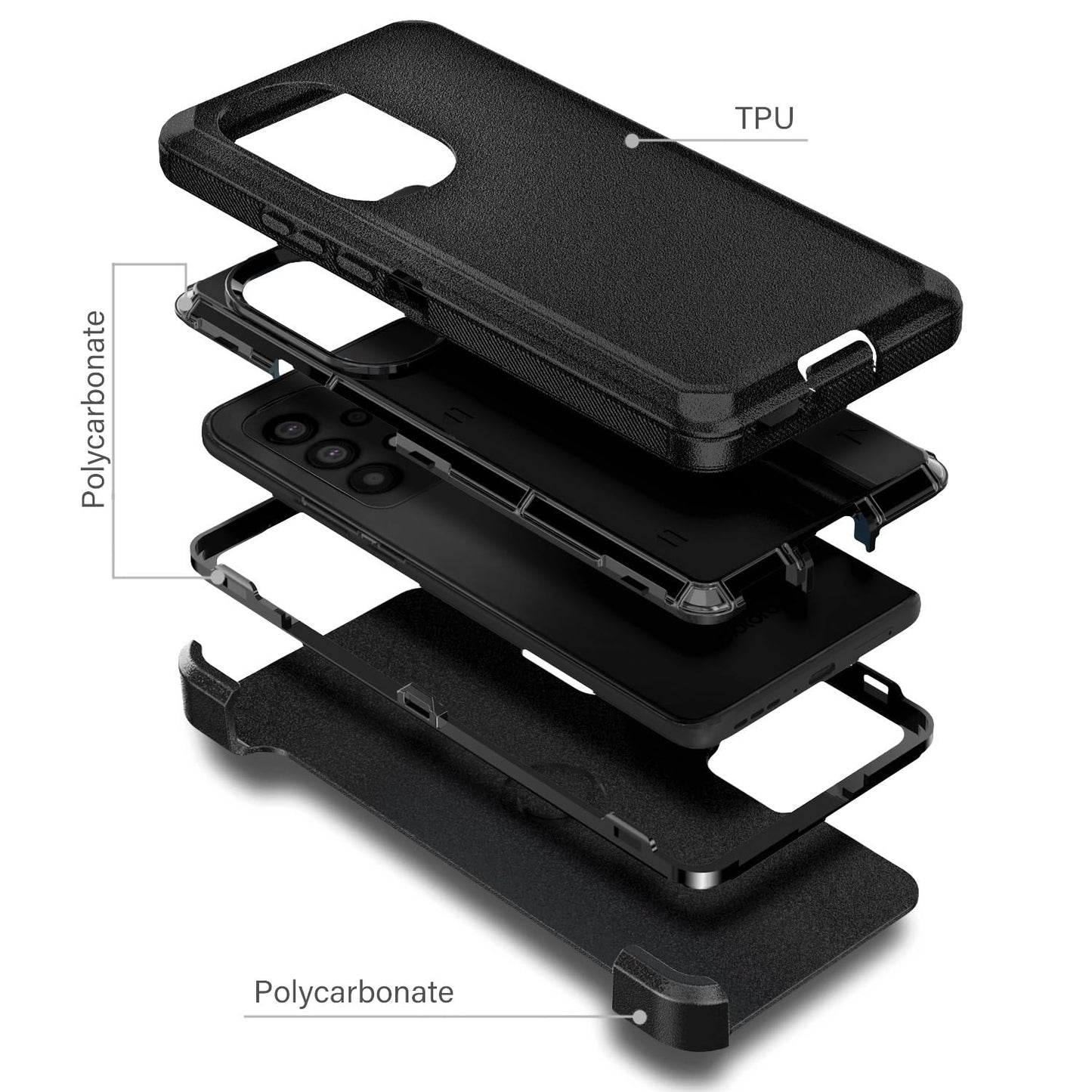 Nznd Designed For Galaxy A32 5G Case, Samsung A32 5G Phone Case With Tempered Glass Screen Protector, Belt Clip Holster Built-In