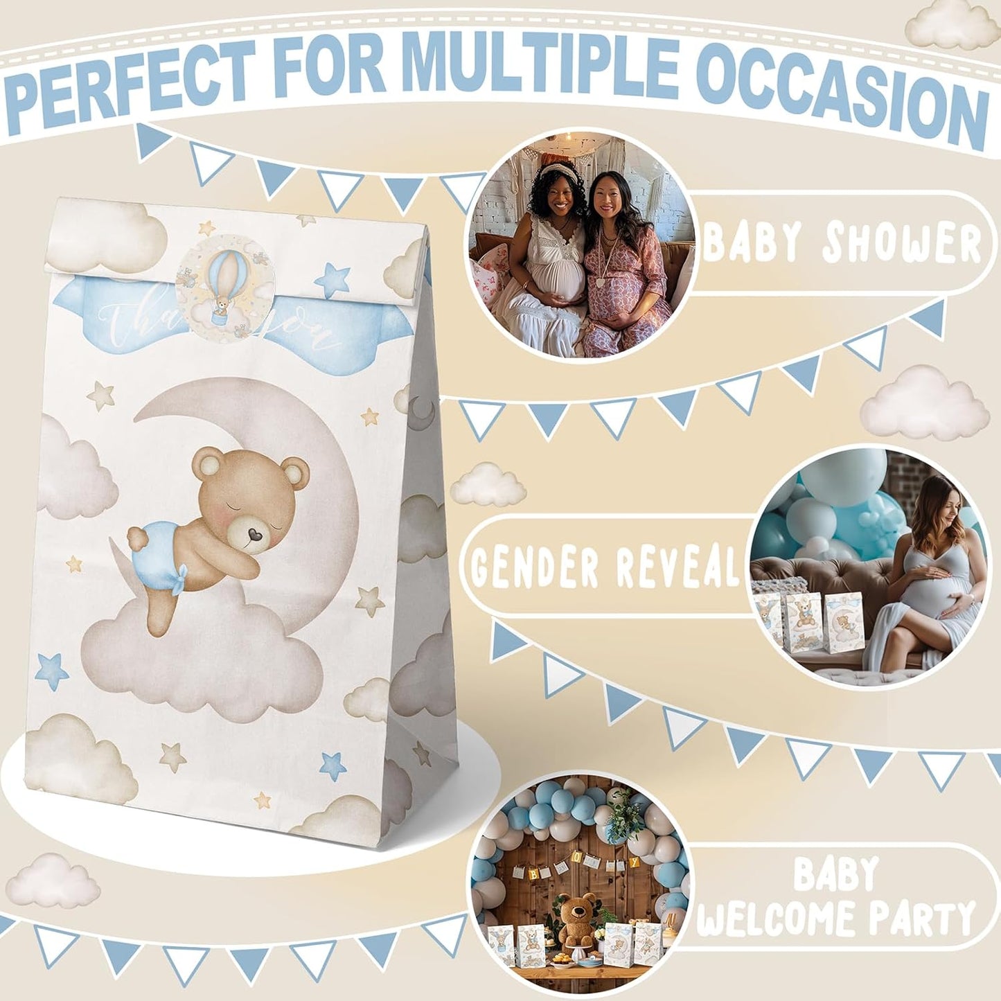 Teddy Bear Party Favors - Brown Bear Balloons & Decorations for Baby Showers