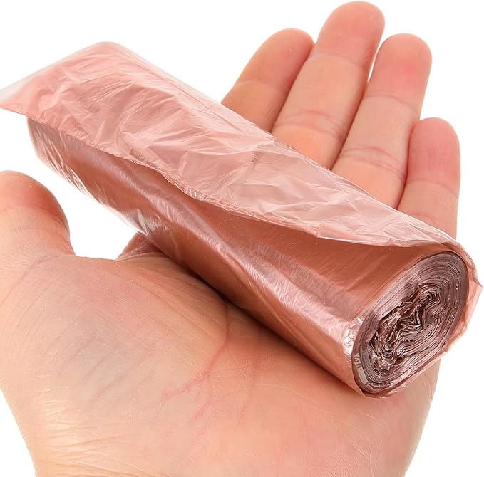 NOLITOY 100Pcs Biodegradable Corn Starch Trash Bags Heavy Duty Disposable Kitchen Waste Bags for Home Bathroom Office Gold Color