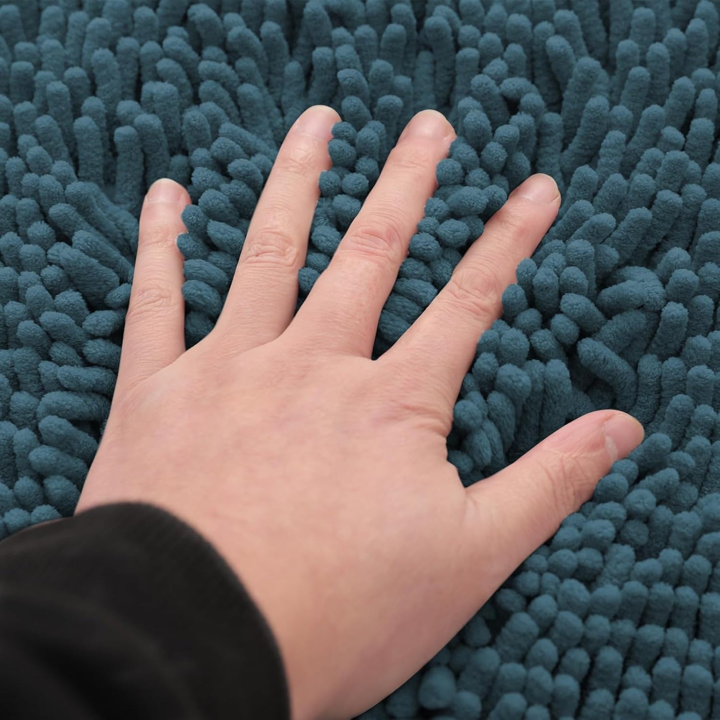 Non-Slip Bath Rug,Extra Soft Microfiber Bedroom Shag Carpet with Anti-Slip Backing,Water/Dust Absorbent Fast Dry Shower Mat,Sound Insulated Stairs Pad,Machine Washable (Turquoise,12 x 19 Inches)