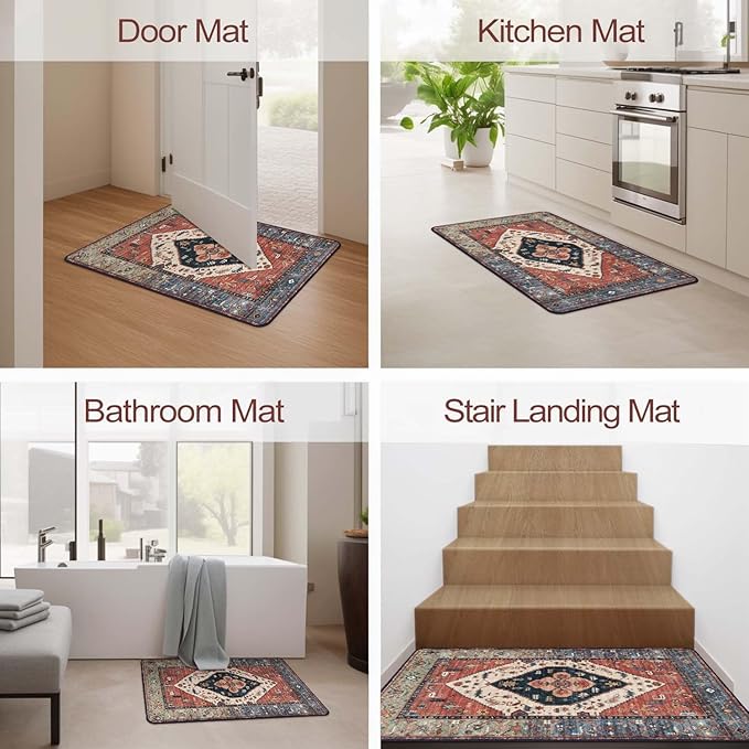 OJIA Non Slip Stair Treads Matching Mat for Wooden Steps, Square Capet Stair Treads Rubber Backing Stair Runner Anti-Slip Stair Landing Mat 31x31 inch