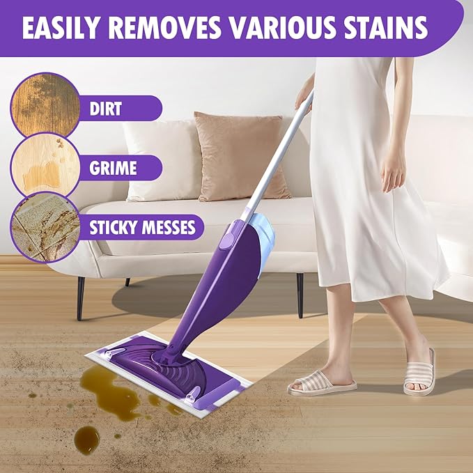 50 Count Disposable WetJet Pads Refills Compatible with Swiffer WetJet Spray Mop, Multi Surface Dry Mop Pads for Hardwood Floor Cleaning, Unscented
