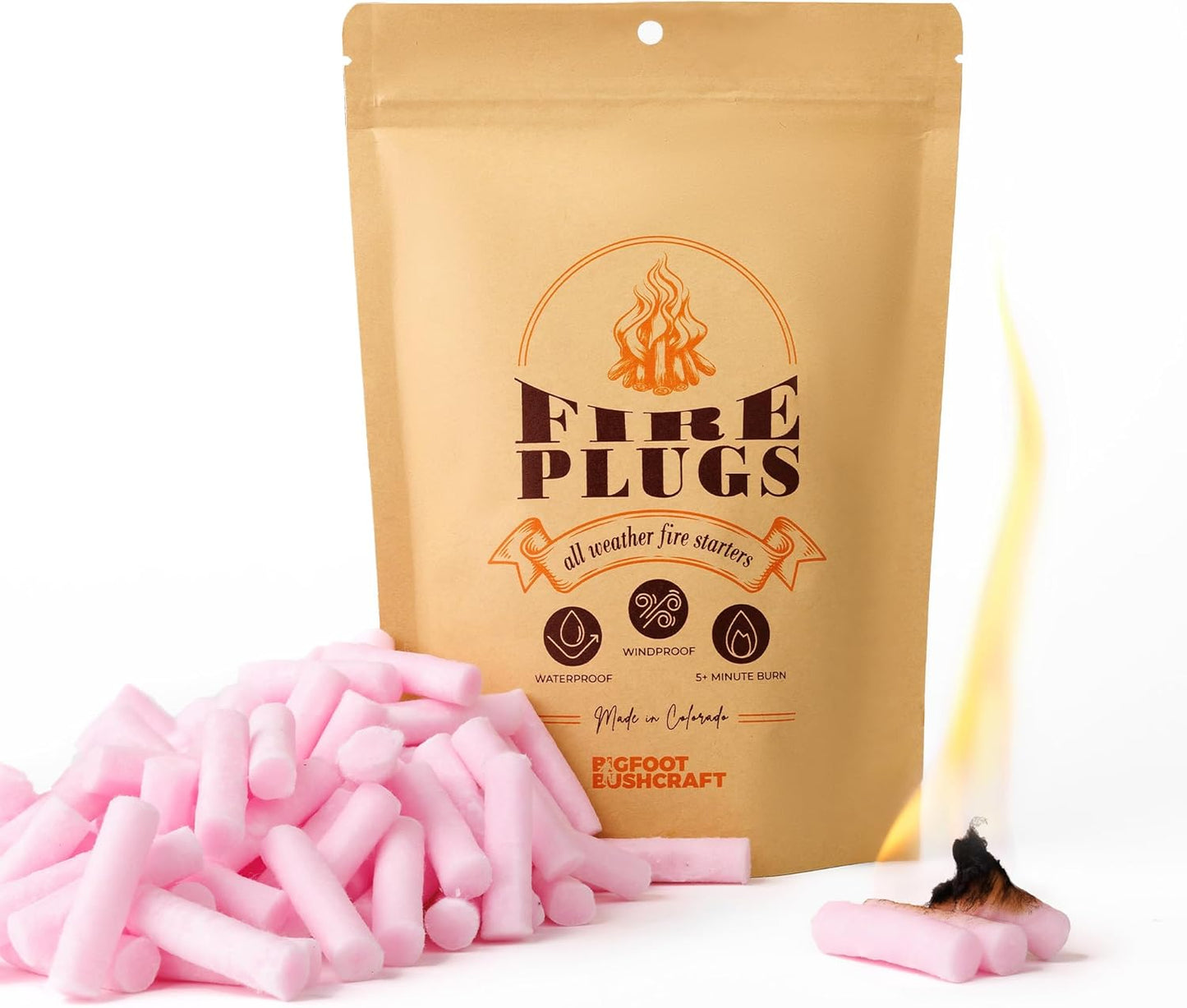 Non-Toxic Waterproof Fire Starters with 5+ Minute Burn for Emergencies, Survival, Campfires, Fire Pits, Grills - Made in The USA - 200 Pack