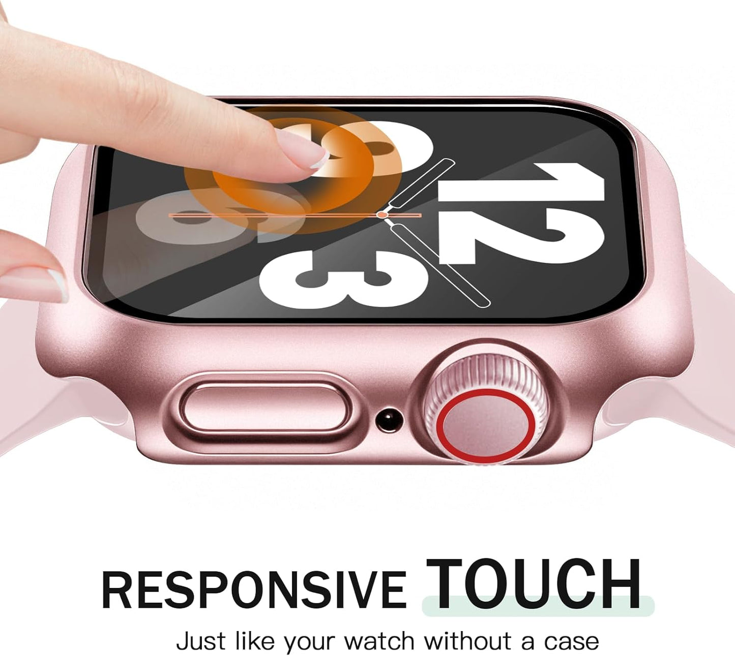 JR.DM 42mm 2 Pack Hard PC Case with HD Tempered Glass Screen Protector for Apple Watch Series 3/2/1, Slim Guard Bumper Full Coverage Protective Anti-Scratch Face Cover for iWatch, Pink/Clear