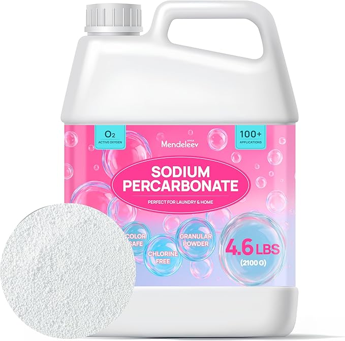 4.6 LB Sodium Percarbonate Laundry Booster – 99.9% Pure | Oxygen Cleaner for Laundry, Floors, Kitchen | Mendeleev Style