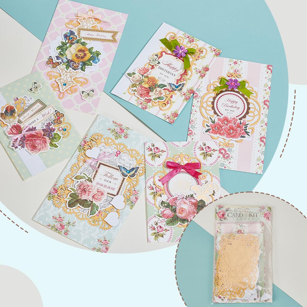 AHANDMAKER Handmade Greeting Card Making Kits, DIY Thank You Card Set Flowers Theme Paper Envelopes Cards Stickers for Christmas Thanksgiving Mother's Day Birthday Gifts Crafts Decorations